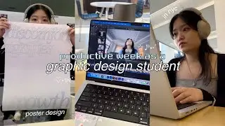 one week in art school 🎧💗 graphic design student, productive days & sunsets