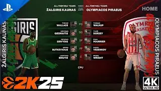 EUROLEAGUE 2K25 | ZALGIRIS vs OLYMPIACOS | PS5 [4K60] Full Gameplay