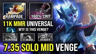 NEW 7.35 Solo Mid 11K MMR Venge 160% Critical Strike Khanda Rampage Universal Right Click Dota 2