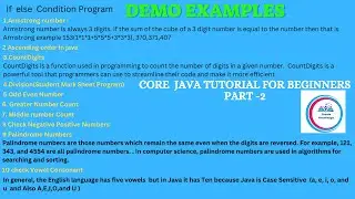 Core Java Tutorial for Beginners Part-2  use "if" and "else" statements with Demo #corejavatutorial