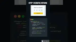 OTP Verification | How to Make OTP Verification in JavaScript #html5 #javascript #css3