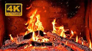 FIREPLACE 4K 🔥 Fireplace video with Burning Logs & Fire Sounds