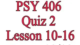 PSY 406 Quiz 2 Solution / Semester Fall 2021 / Educational Psychology / Quiz 1 Solution 2021 / Vu