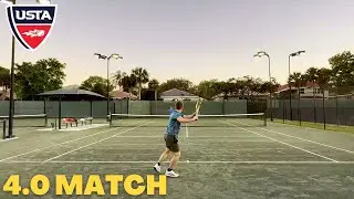 USTA 4.0 Men's Singles Match Practice - Baseliner vs Pusher Clay Court Match