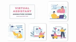 Virtual Assistant Character Animation Scene After Effects