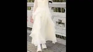 Vintage Fairy Chiffon Long Dress Women White Elegant French Party Midi Dress Puff Sleeve Casual