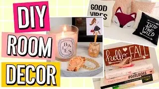 DIY fall ROOM DECOR WITHOUT using ORANGE! Make your room /dorm COZY!