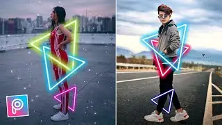 PicsArt Neon Triangle Effect || PicsArt Editing Style || PicsArt Edits