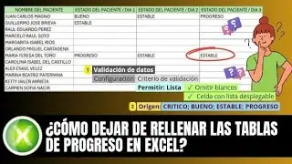 COMO DEJAR DE RELLENAR LAS TABLAS DE PROGRESO EN EXCEL.