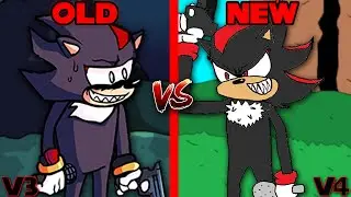 FNF: Tails Gets Trolled - Die Batsards (V3 vs V4) (shadow vs bf old and new comparison)