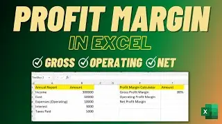 Profit Margin in Excel | Calculate Gross Profit , Operating Profit and Net Profit Margin