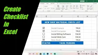 How To Create Checklist In Excel