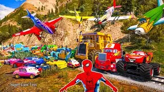 Cars McQueen Monster Trucks 8x8 Mack Hauler Miss Fritter Will Rusch Dinoco Crazy High Impact Friends
