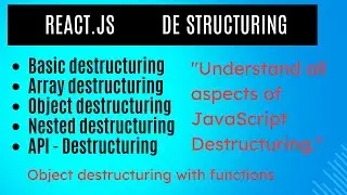 React.js|JavaScript|Destructuring with Array and Objects|Nested Destructuring #reactjs  #javascript