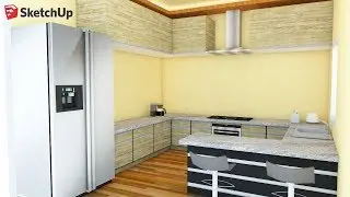 SketchUp // Making a Kitchen 3D Model // Vray Render Images