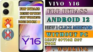 Vivo Y16 Frp Bypass Android 12 || Restart Option Not Working Solution || Without Pc100% working 2023