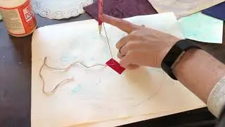 Making a circle with a string compass