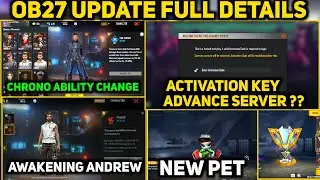 OB27 UPDATE FULL DETAILS || HOW TO GET ACTIVATION CODE FOR ADVANCE SERVER || CHORNO ABILITIE CHANGE
