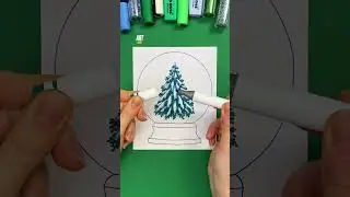 DIY Christmas card 🎄 Glitter snow globe ✨😍 #art #diy #christmas #drawing #art