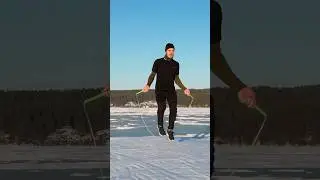 Как согреться на морозе🥶#Природа #Зима #Танцы #скакалка #спорт