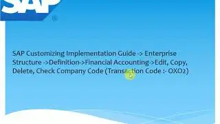 How to Create a Company Code in SAP