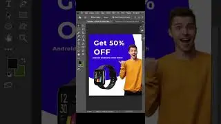 How to Create Ad Banner Design in Adobe Photoshop CC 8X Speed  #shorts