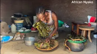 African village life / Cooking village Food using Banana leaves #shortvideo #cooking #ilovemylife