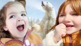 NAVEY and ADLEY find a POLAR BEAR!!  New Animal Zoo Transfer & a Best Snowboarding Day Ever with Dad