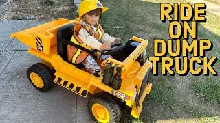 Reborn Toddler Plays With Ride On Dump Truck | #hikole 12V Truck Review #hikolekidfun