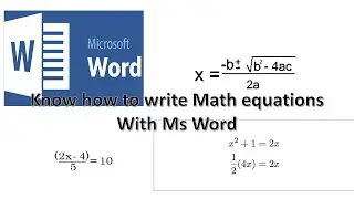 How to write math equations in microsoft word