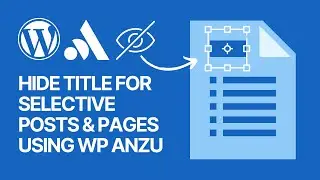 How to Hide the Title for Selective WordPress Posts and Pages Using Anzu WordPress Theme?