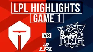 TES vs LNG Highlights Game 1 | LPL 2024 Summer Playoffs | Top Esports vs LNG Esports