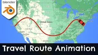 Animated Travel Map Route | Blender 3.6 Tutorial