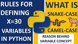 VARIABLES IN PYTHON | Rules | Camel Case | Snake Case | In-Dept Explanation | MUST WATCH | Read DESC