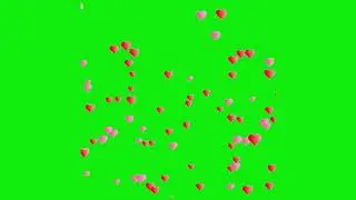 Heart Showers Pack In Green Screen | Free Premium Overlay Effects For Chroma Key