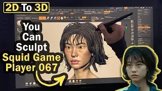 How To Sculpt Squid Game Character In Zbrush - You Can Sculpt Player 067