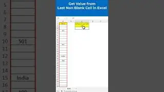 #shorts | Get Value from Last non Blank cell in a Column