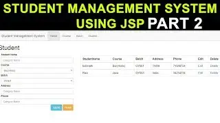 Student Management System using Jsp Part 2