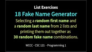 18 Fake Name Generator (Python)