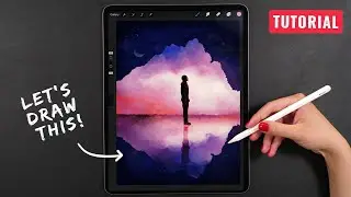 Draw With Me a Dreamy Landscape | Procreate Tutorial on iPad Pro + SURPRISE GIVEAWAY 🥳