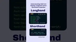 Understanding CSS Font Styling: Longhand versus Shorthand Properties #css #css3 #csstips #cssshorts