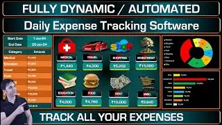 🔥 Automated EXPENSE TRACKER Software in Excel 2024 / No VBA / No Macros / No Pivot Table