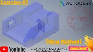 Autodesk Inventor Exercises for beginners #NewMethod || Inventor Tutorial (Easy Method)