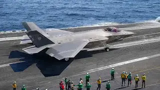 The Dangerous Process of Launching Advanced Stealth Fighter Jet from US Aircraft Carrier