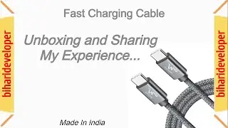 Fast Charging USB Cable | Made In India Charging Cable #biharideveloper