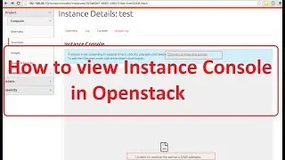 How to access instance console in openstack  (centos linux,redhat linux)