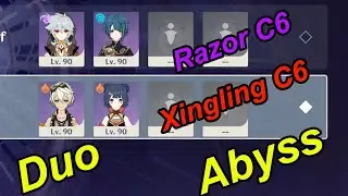 Duo Razor C6 & Xingqiu C6 - Xiangling C6 & Bennett C5 Spiral abyss floor 12 genshin impact