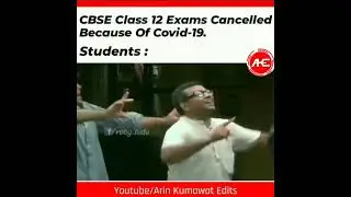 12th board exams cancelled funny whatsapp status | 12th cancelled memes | #shorts