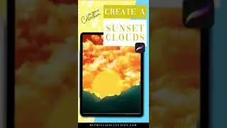 PROCREATE ILLUSTRATION | Easy Sunset Cloud Landscape with you iPad in less than 10 MINUTES