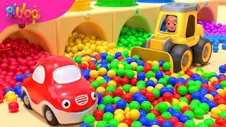 THE COLORS SONG | LEARN COLOURS WITH FRIENDS ON WHEELS | BluLoo Nursery Rhymes & Kids Songs